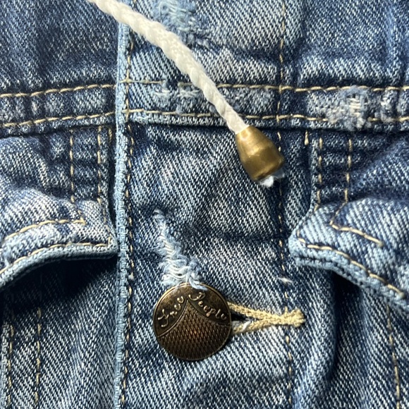 Free People Blue Denim Jacket with Gray Knit Accents - Picture 4 of 10